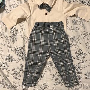 Plaid Gray Kids Bottoms